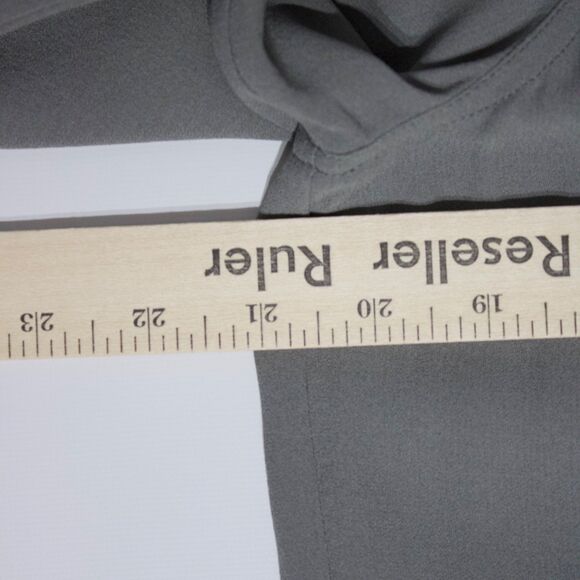 NWT Eileen Fisher Silk Long Sleeve Button Round Neck Tunic Long Icons Top Gray M - Picture 10 of 12